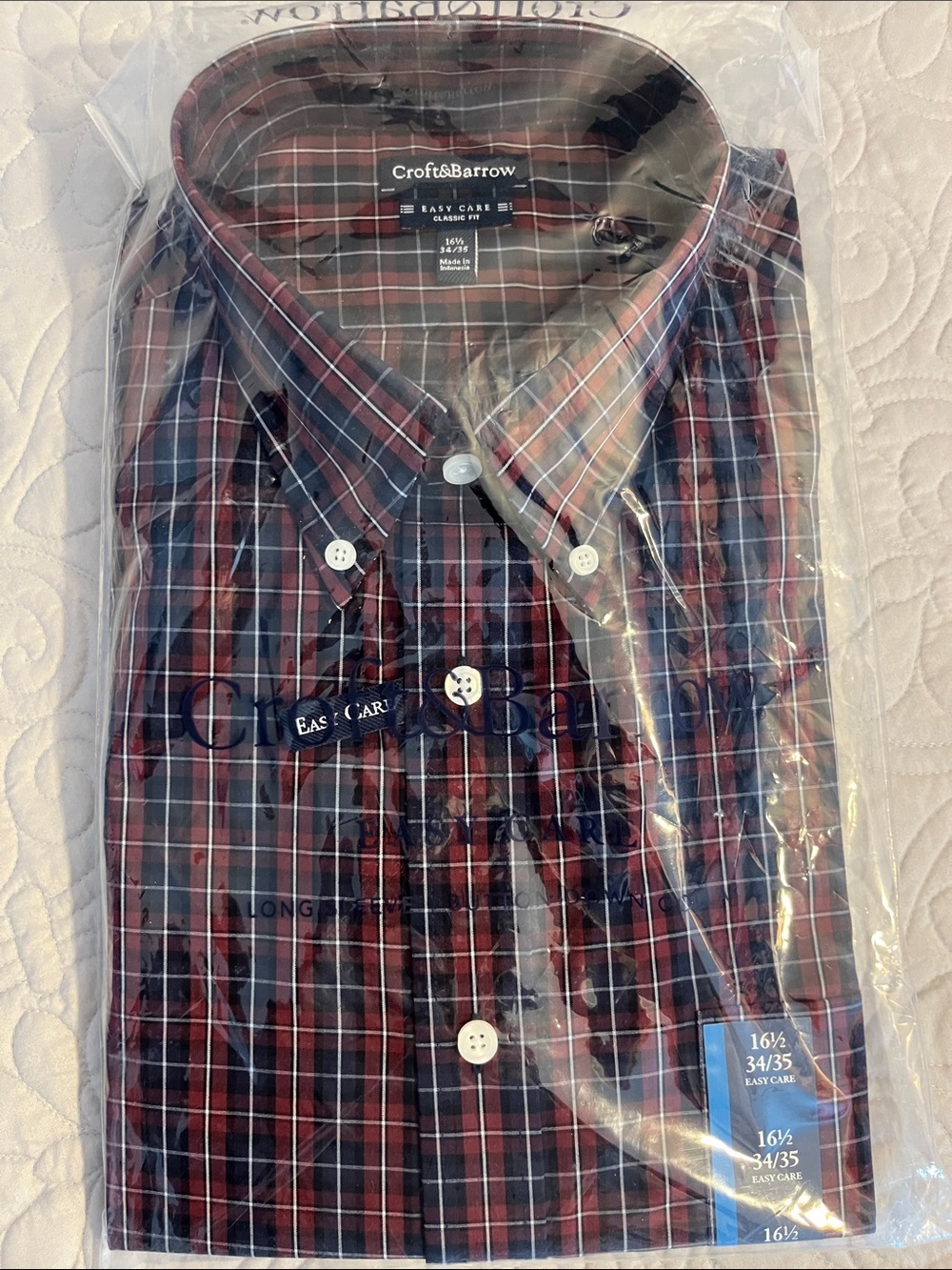 Croft & Barrow Men’s Red Plaid Button-Down Shirt